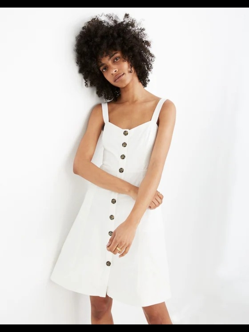 Madewell White Button-Down Mini Dress